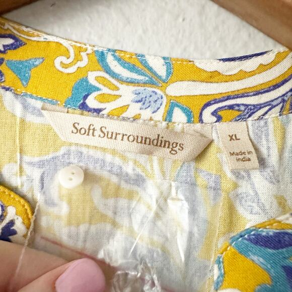 Soft Surroundings Mandisa Challis Lace Yoke Midi Dress Women's Size XL NEW - Picture 8 of 13